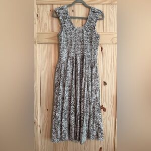 Muted Green and White Maternity Dress